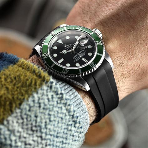 rolex submariner leather strap replica|Rolex Submariner on rubber strap.